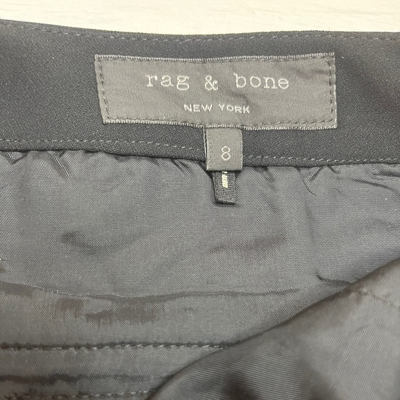 Rag & Bone Gold Fishbone Detail Black Pants Sz 8 - Picture 12 of 14